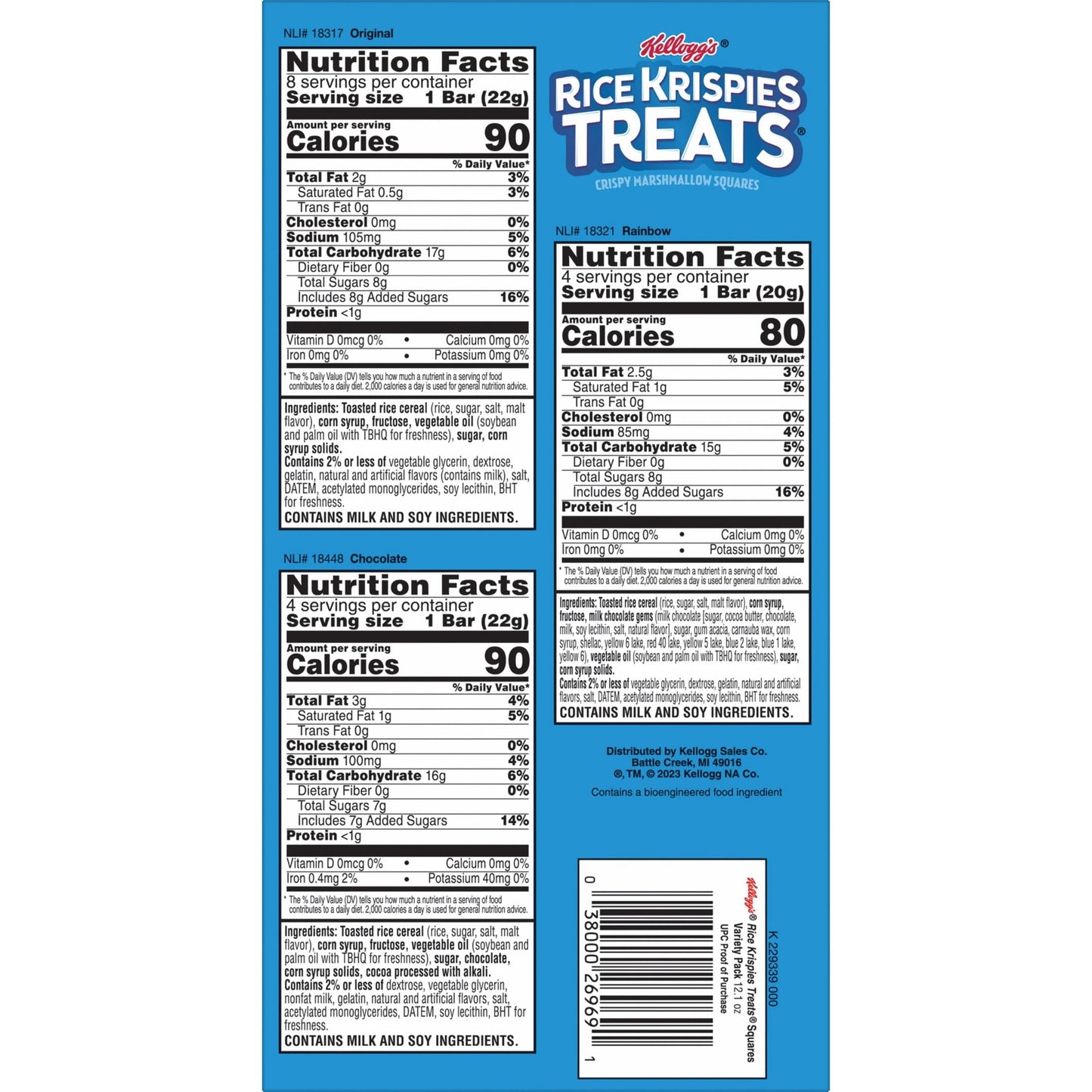 Rice Krispies Treats Variety Pack Chewy Crispy Marshmallow Squares, Ready-to-Eat, 12.1 oz, 16 Count