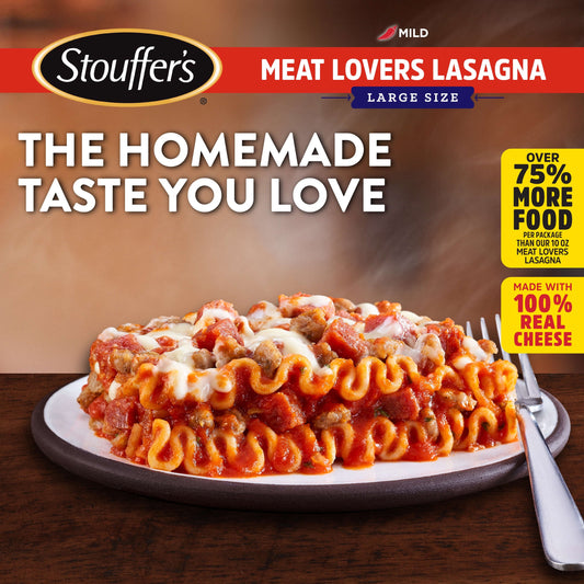 Stouffer's Meat Lovers Lasagna Large Size Frozen Frozen Meal, 18 oz (Frozen)