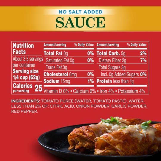 Hunt's Brand Tomato Sauce, No Salt Added, 8 oz Can