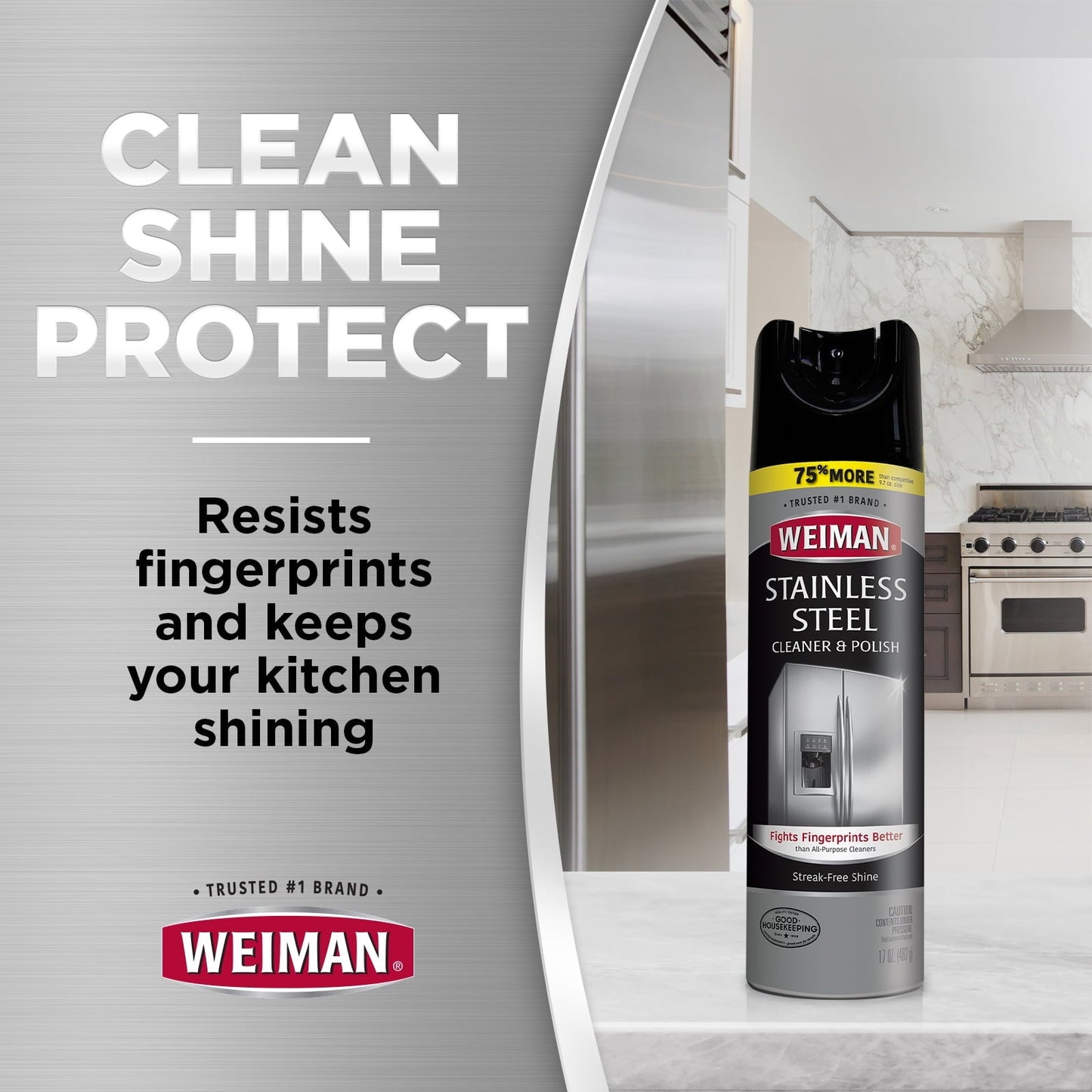 Weiman Stainless Steel Kitchen Appliance Cleaner & Polish, 12 oz