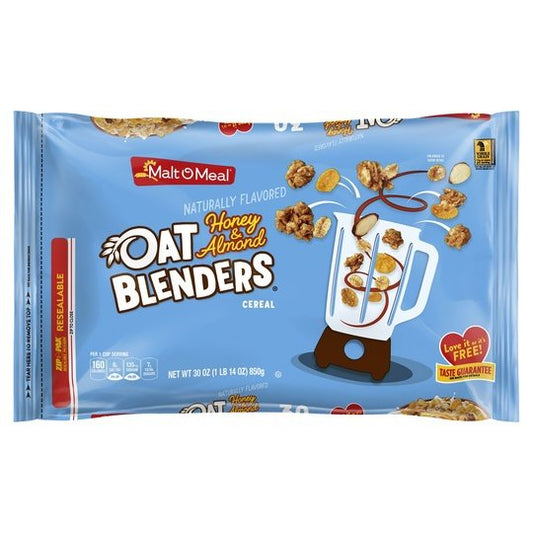 Malt-O-Meal Honey and Oat Blenders® with Almonds Breakfast Cereal, Family Size Bulk Bagged Cereal, 30 Ounce - 1 count