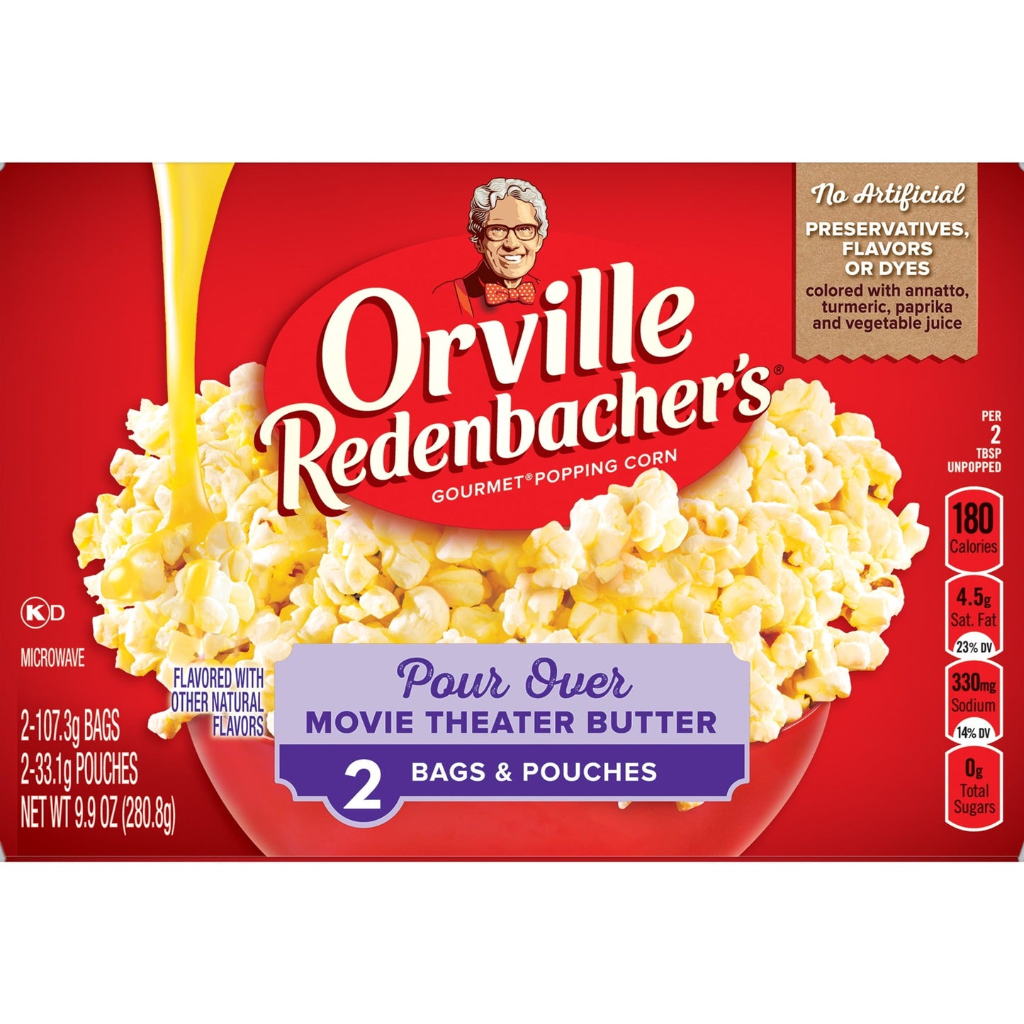 Orville Redenbacher's Pour Over Movie Theater Butter Microwave Popcorn, 2.19 Oz, 2 Ct