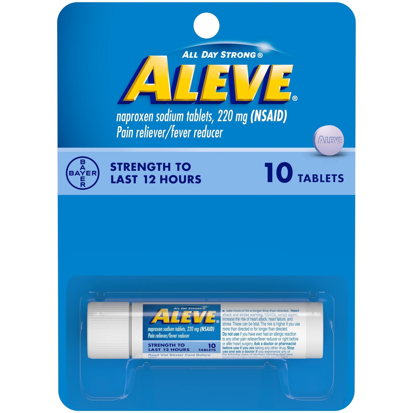 Aleve Tablets Naproxen Sodium Pain Reliever, 10 Count