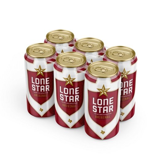 Lone Star Beer, 6 Pack, 16 fl oz Aluminum Cans, 4.6% ABV, Domestic Lager