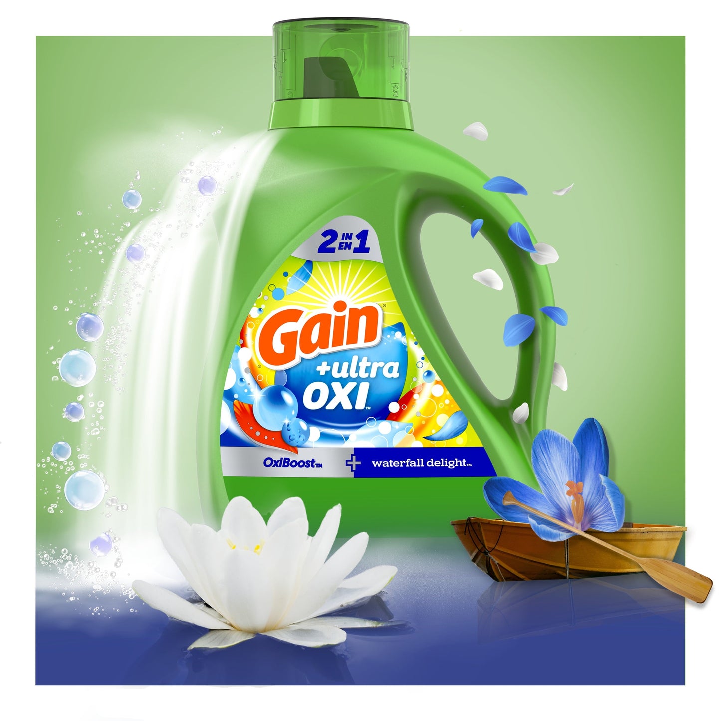 Gain Ultra Oxi Liquid Laundry Detergent, 128 Loads, 184 Fluid Ounces