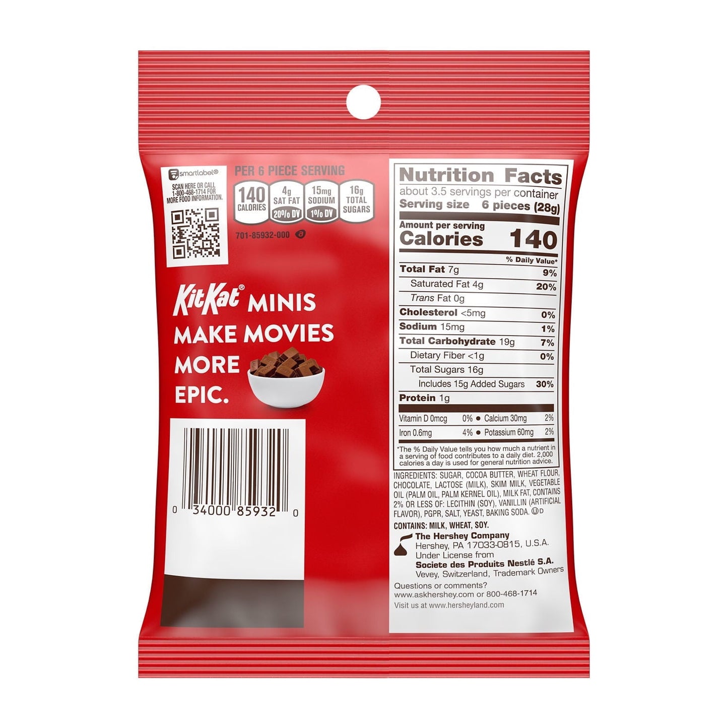 Kit Kat® Minis Milk Chocolate Wafer Candy, Bag 3.48 oz