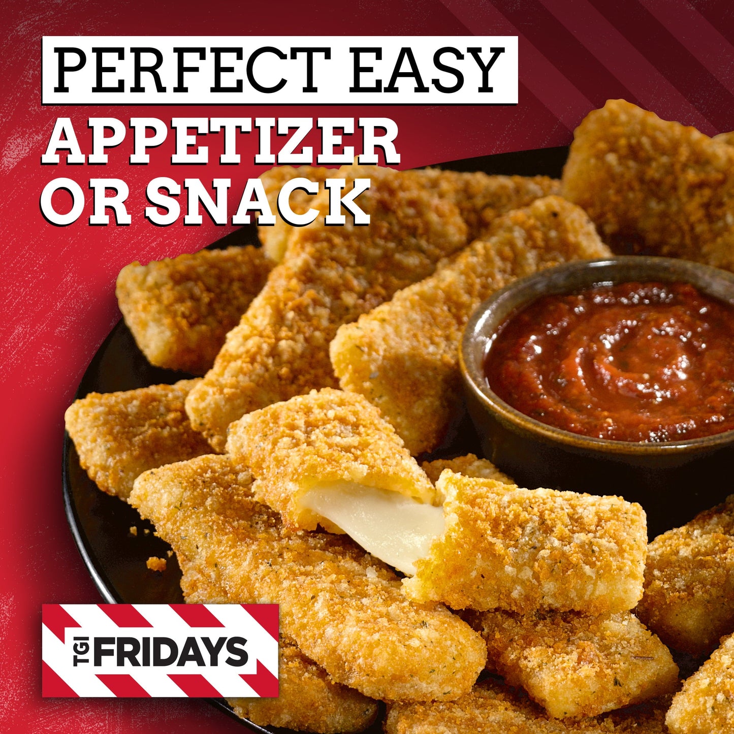 TGI Fridays Mozzarella Sticks Frozen Snacks with Marinara Sauce, 11 oz Box Regular