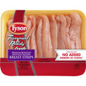 Tyson Trimmed & Ready All Natural Premium Boneless Skinless Chicken Breast Strips, 1.0 - 2.0 lb Tray