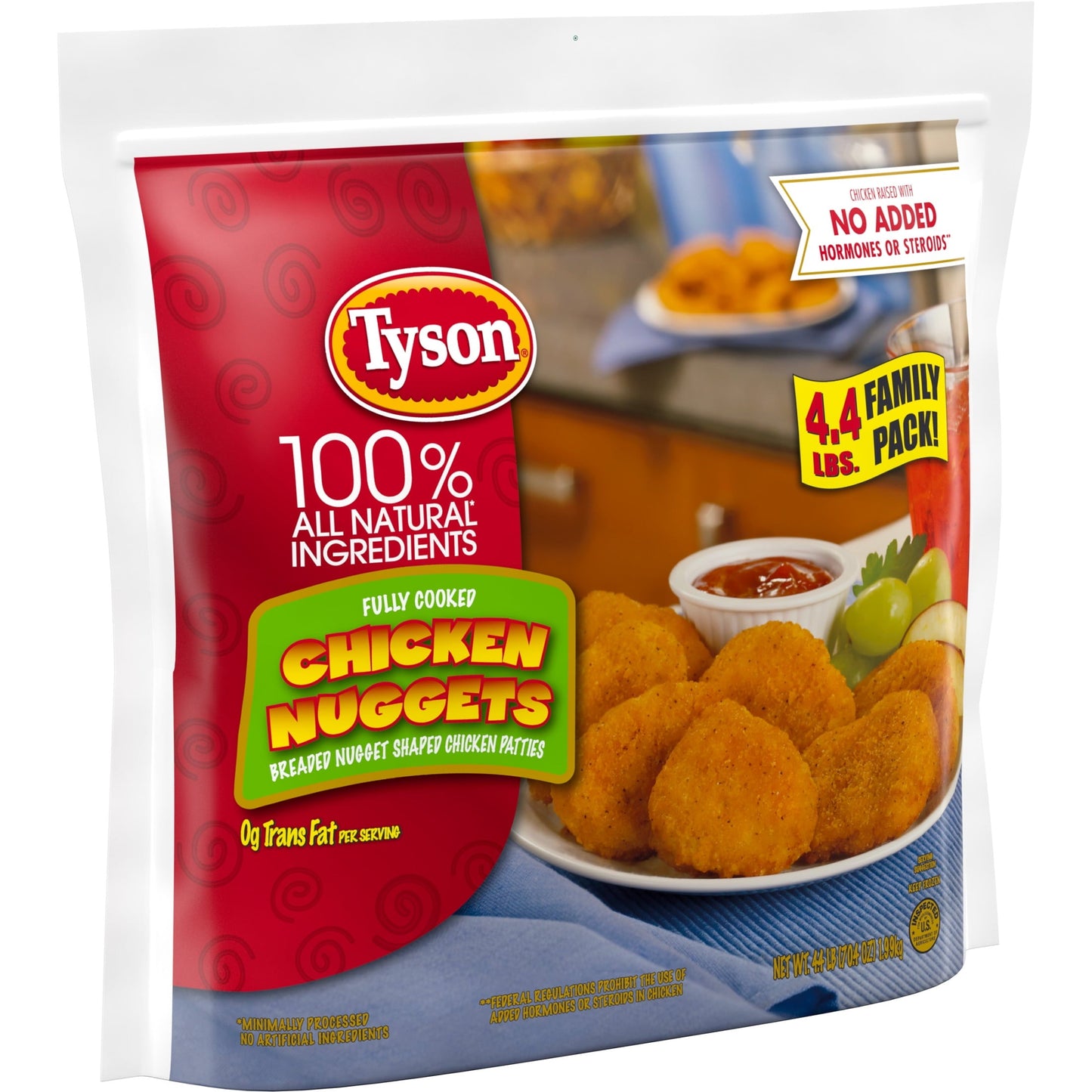 Tyson All Natural Fully Cooked Chicken Nuggets, 4.4 lb Bag (Frozen)