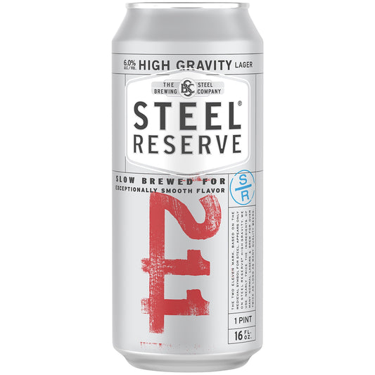 Steel Reserve High Gravity Malt Beer, 6 Pack, 16 fl oz Cans, 8.1% ABV
