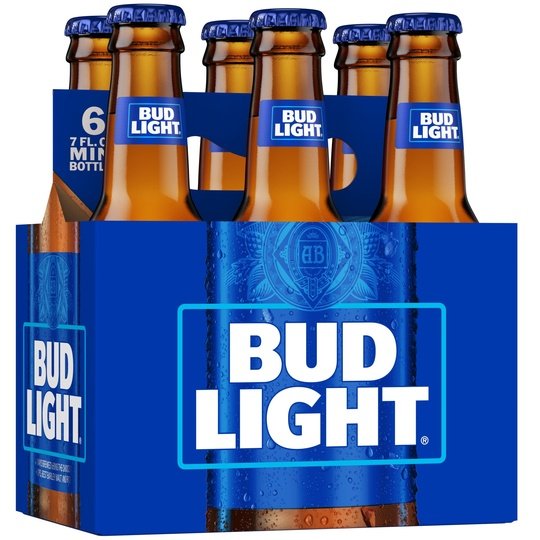 Bud Light Beer, 6 Pack Lager Beer, 7 fl oz Glass Bottles, 4.2 % ABV, Domestic Beer