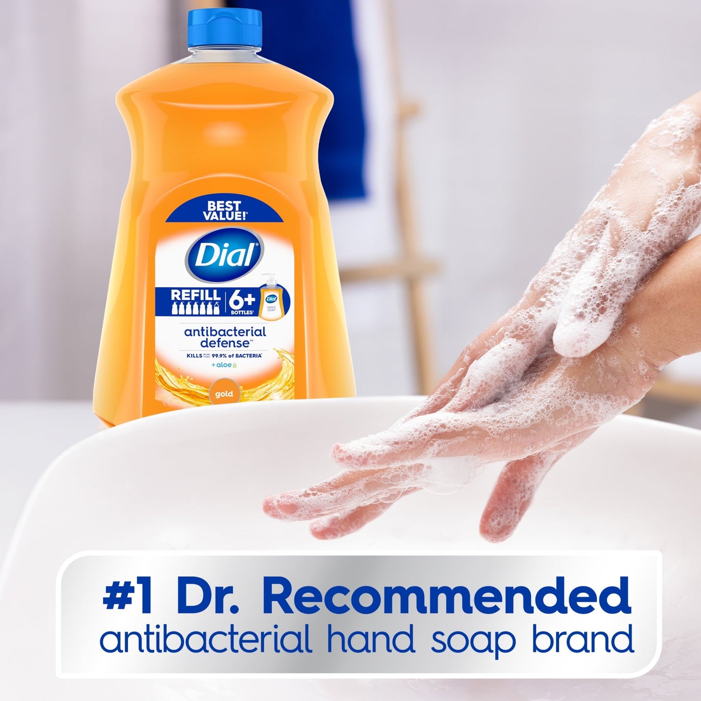 Dial Antibacterial Liquid Hand Soap Refill, Gold, 52 fl oz