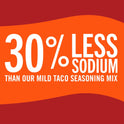 McCormick Mild Taco Seasoning Mix - 30% Less Sodium, 1 oz Mixed Spices & Seasonings