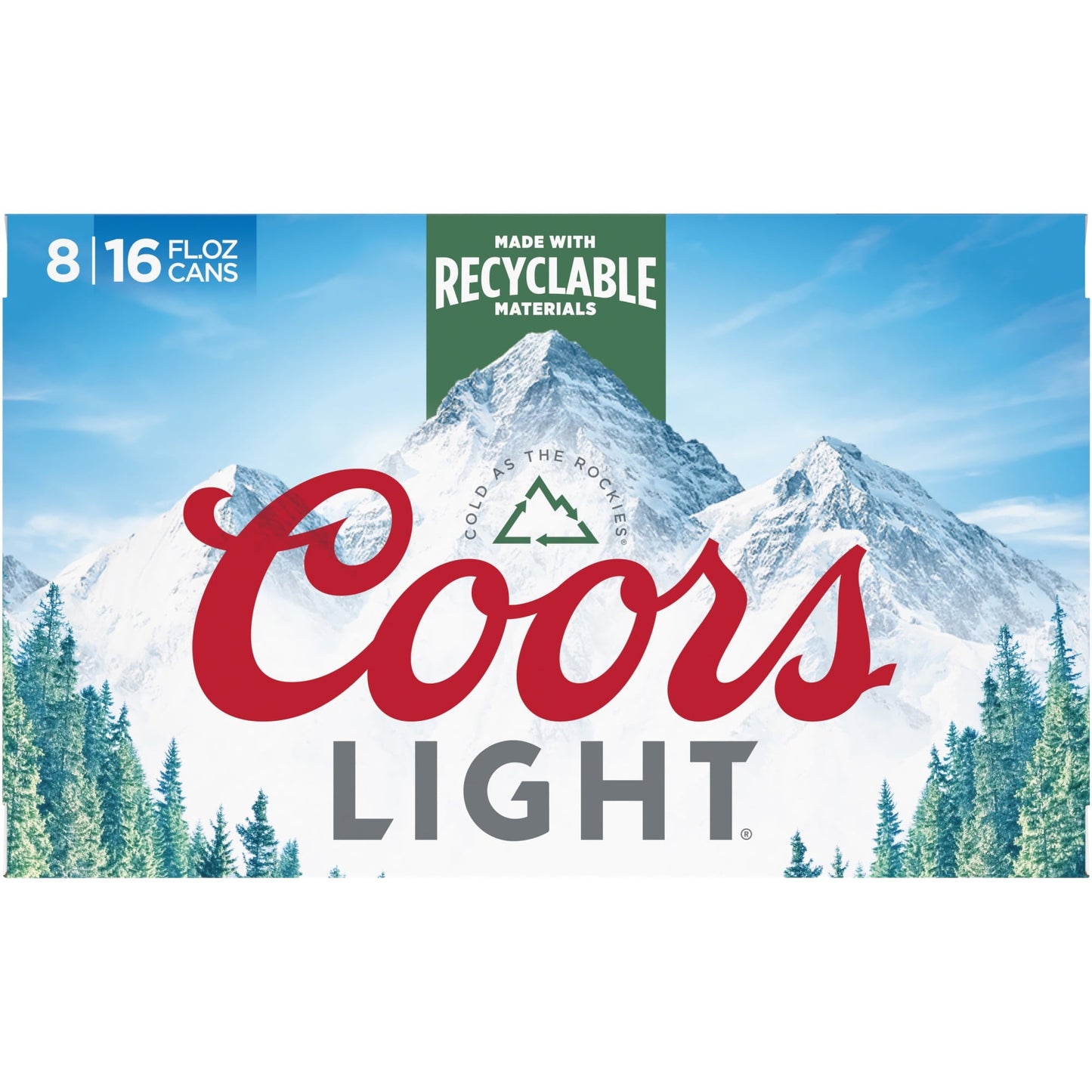 Coors Light Lager Beer, 8 Pack, 16 fl oz Cans, 4.2% ABV