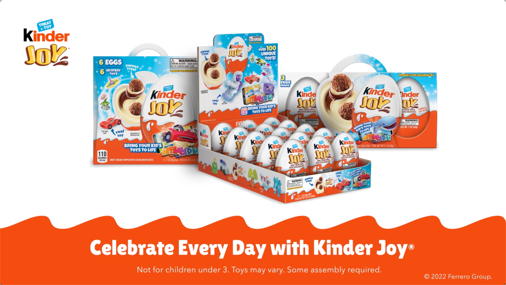 Kinder Joy Egg, Treat Plus Toy, Sweet Cream & Chocolatey Wafers, Valentines Day Gift, 1 Ct