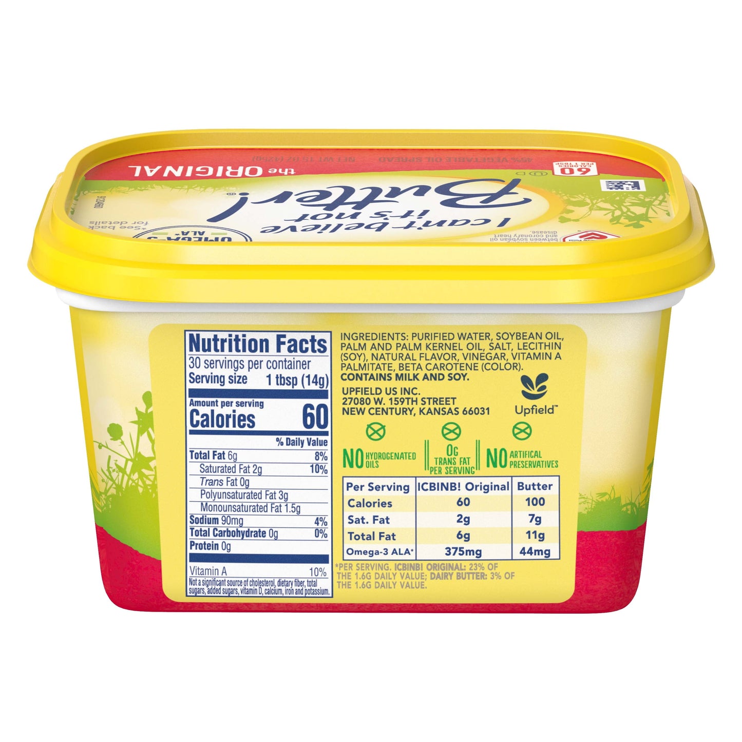 I Can't Believe It's Not Butter Original Spread, 15 oz Tub (Refrigerated)