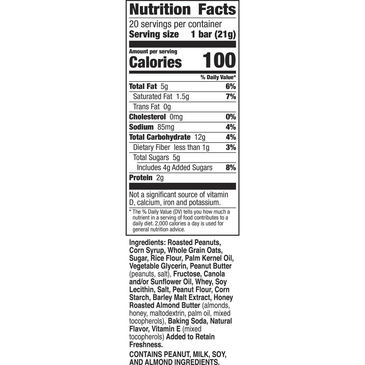 Nature Valley Mini Granola Bars, Sweet and Salty Nut, Peanut, 20 Bars, 15 OZ