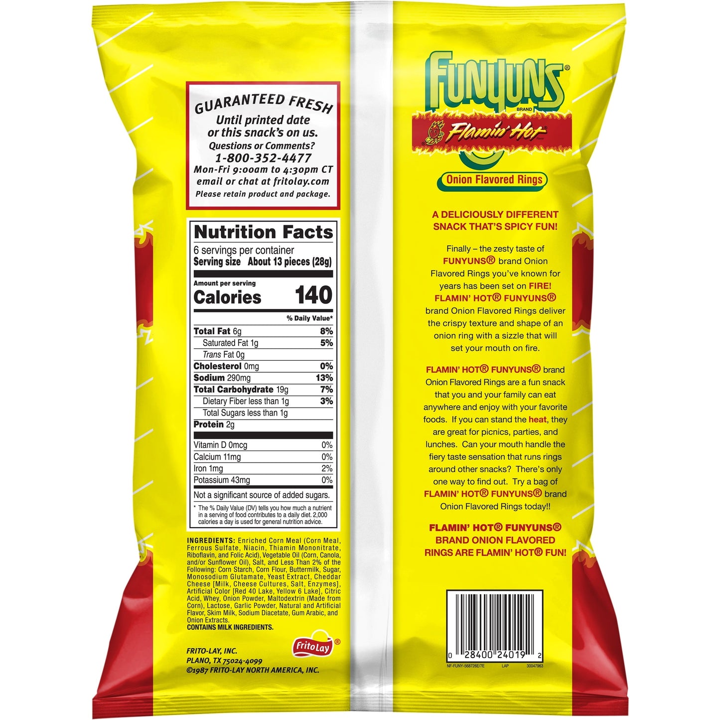 Funyuns Flamin' Hot Onion Flavored Rings, 6 Oz.