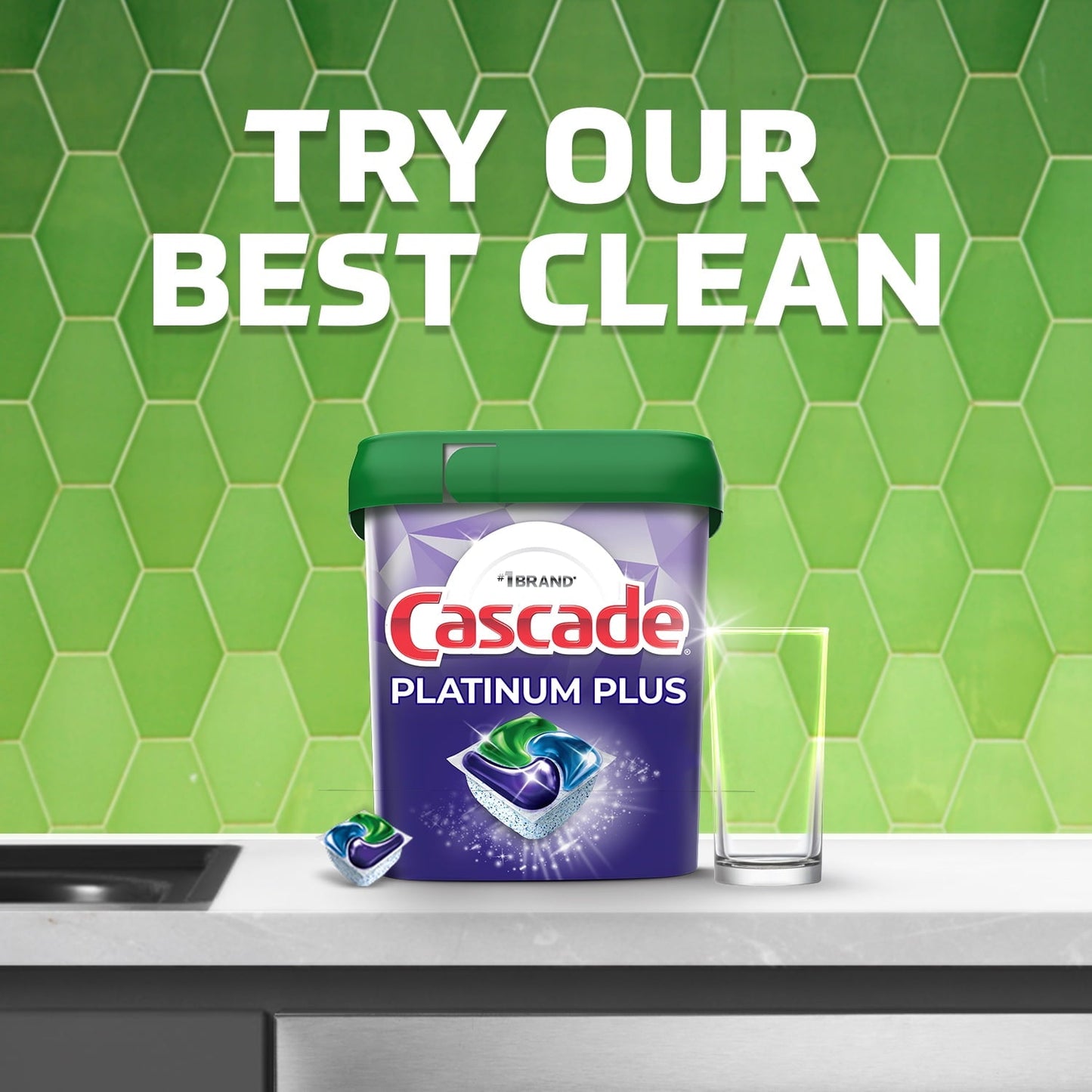 Cascade Platinum Plus Dishwasher Detergent Pacs, Mountain Scent, 62 Count