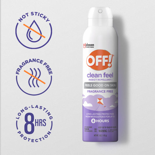 OFF! Clean Feel Picaridin Insect Repellent Aerosol, OFF!® Bug Spray, 5 fl oz (142 g)