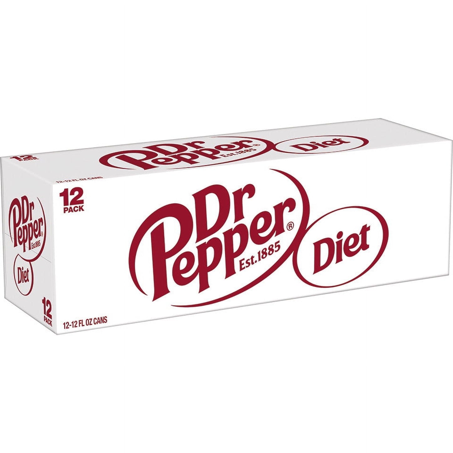 Diet Dr Pepper Soda, 12 fl oz cans, 12 pack