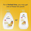 Dove Glowing Long Lasting Gentle Body Wash, Mango and Almond Butter, 30.6 fl oz