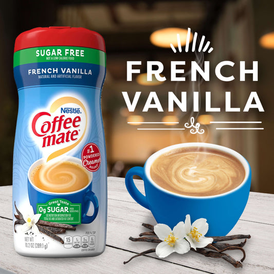 Nestle Coffee mate French Vanilla Sugar Free Powder Coffee Creamer, 10.2 oz