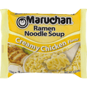 Maruchan Ramen Noodle Creamy Chicken Flavor Soup, 3 oz Shelf Stable Package