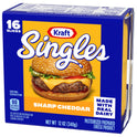 Kraft Singles Sharp Cheddar Cheese Slices, 16 Ct Pk