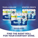 Sparkle Tear-a-Square Paper Towels, White, 6 Triple Rolls