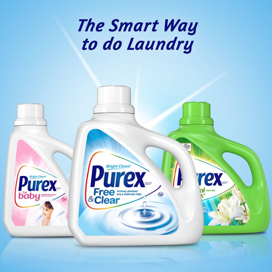 Purex Liquid Laundry Detergent, Free & Clear, 150 Fluid Ounces, 100 Loads