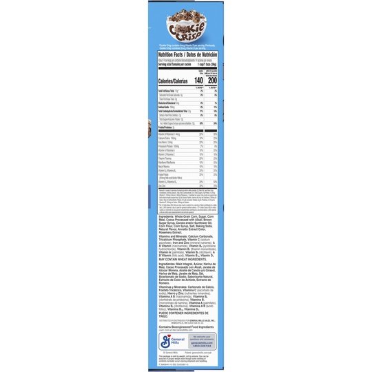 Cookie Crisp Breakfast Cereal, Chocolate Chip Cookie Taste, Family Size, 18.3 oz