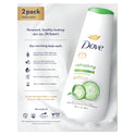 Dove Refreshing Long Lasting Gentle Body Wash Twin Pack, Cucumber and Green Tea, 20 fl oz