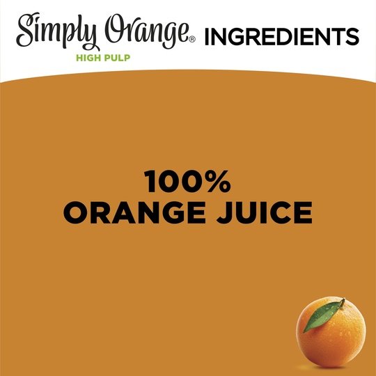 Simply Non GMO High Pulp Orange Juice, 52 fl oz Bottle