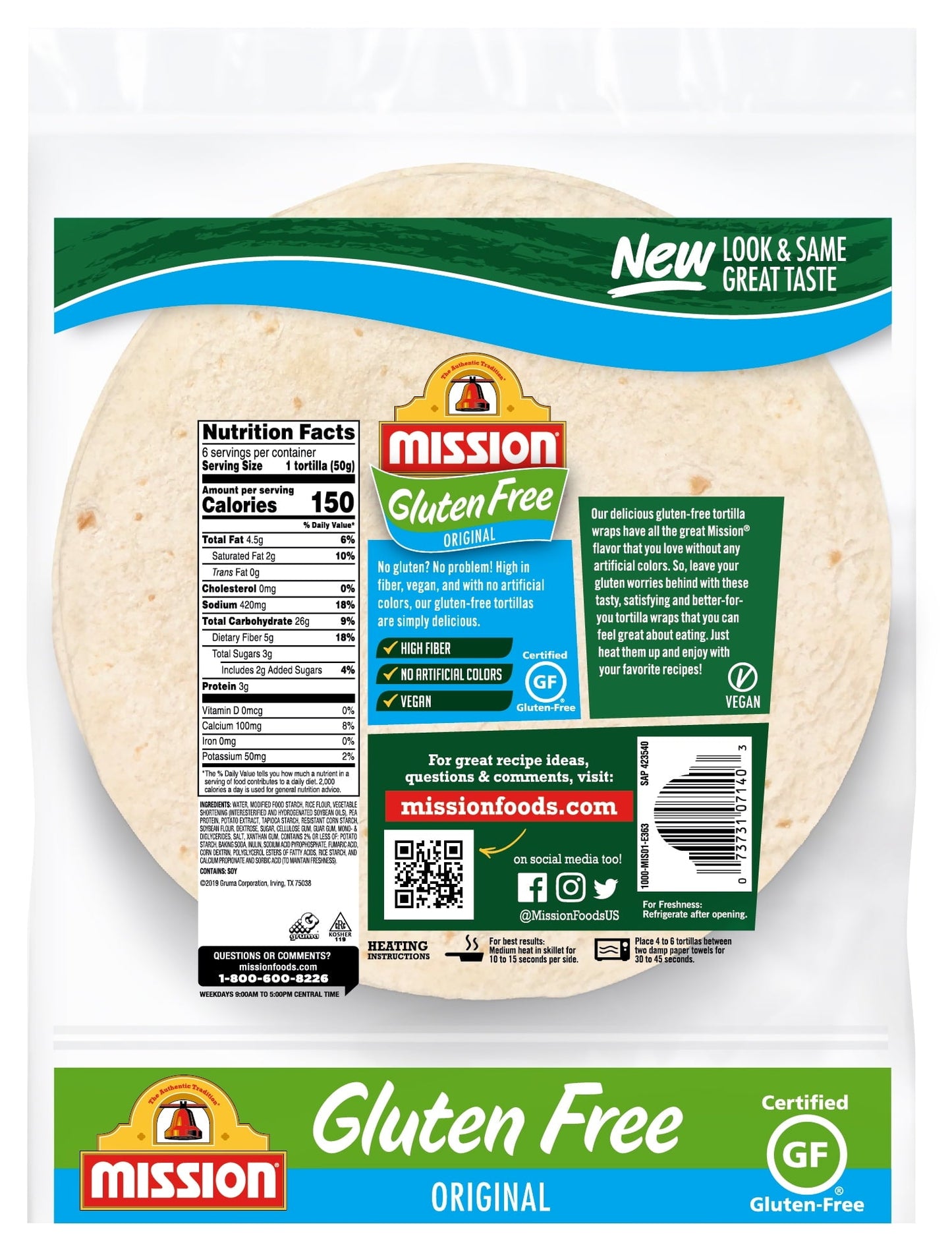 Mission Gluten Free Soft Taco Tortillas, 6 Count