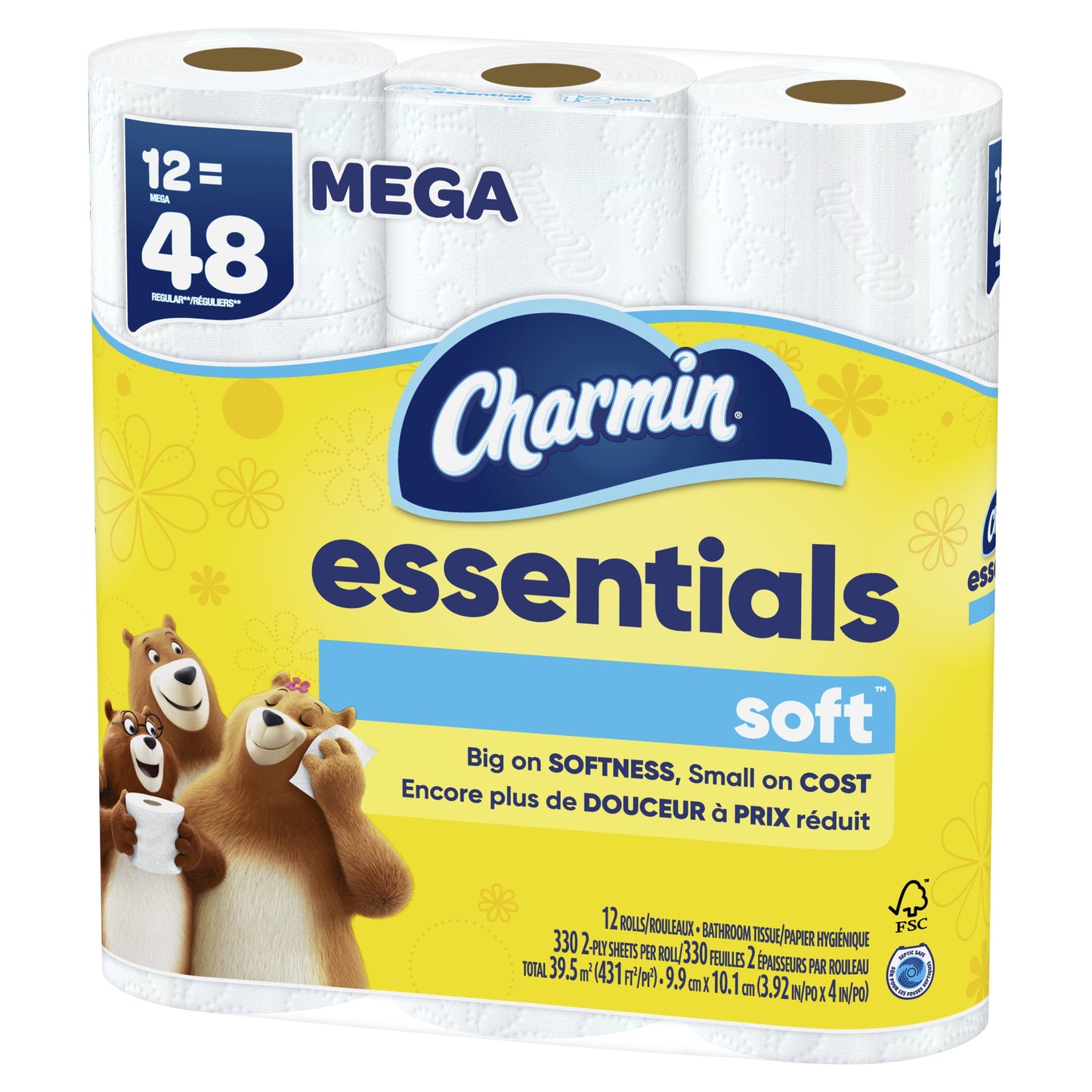 Charmin Essentials Soft Toilet Paper, 12 Mega Roll