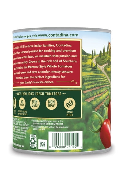 Contadina San Marzano Style Canned Whole Tomatoes, 28 oz Can