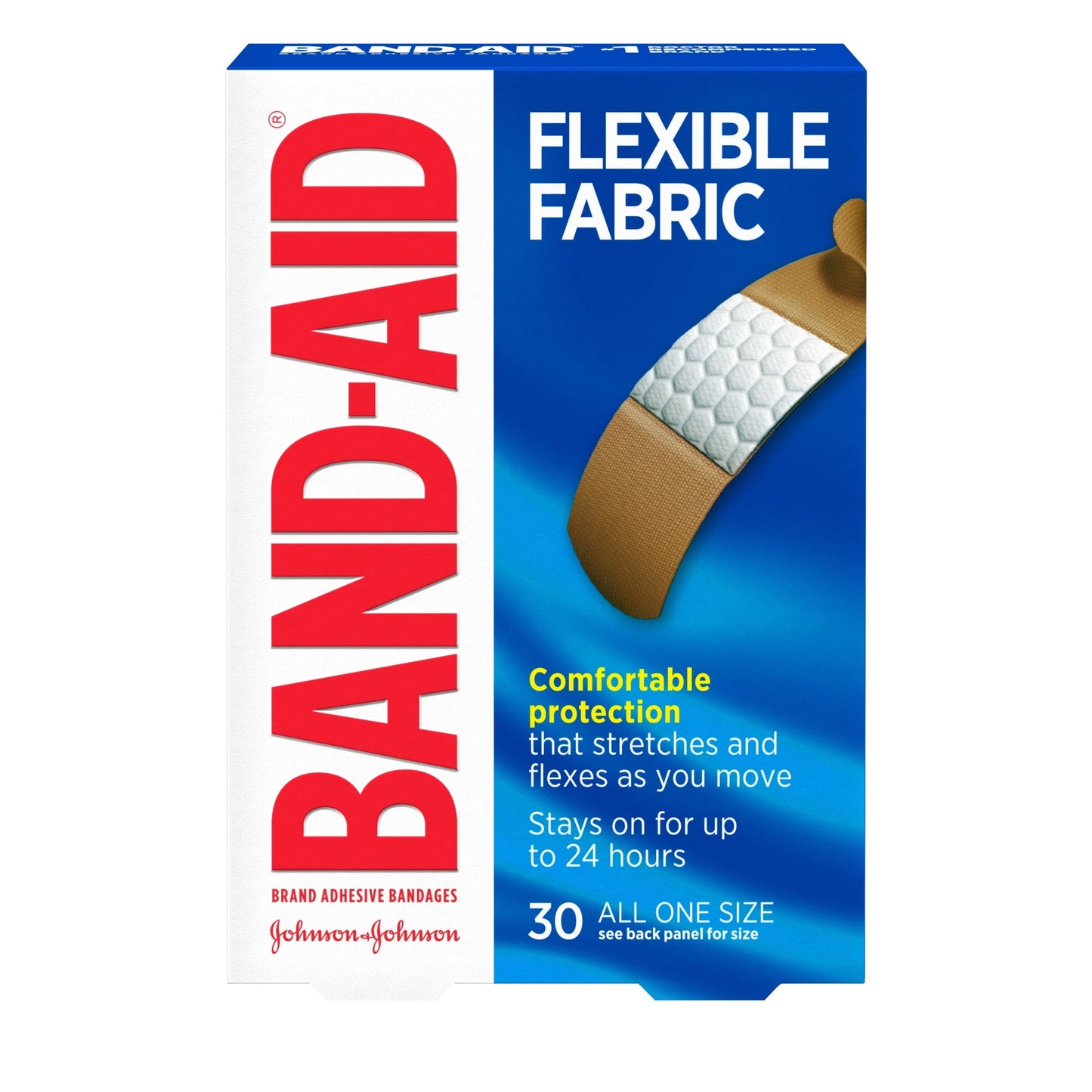 Band-Aid Brand Flexible Fabric Adhesive Bandages, All One Size, 30 ct