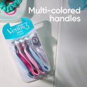 Gillette Venus Simply 3 Multi-Color Disposable Razors, Female, 4 Count