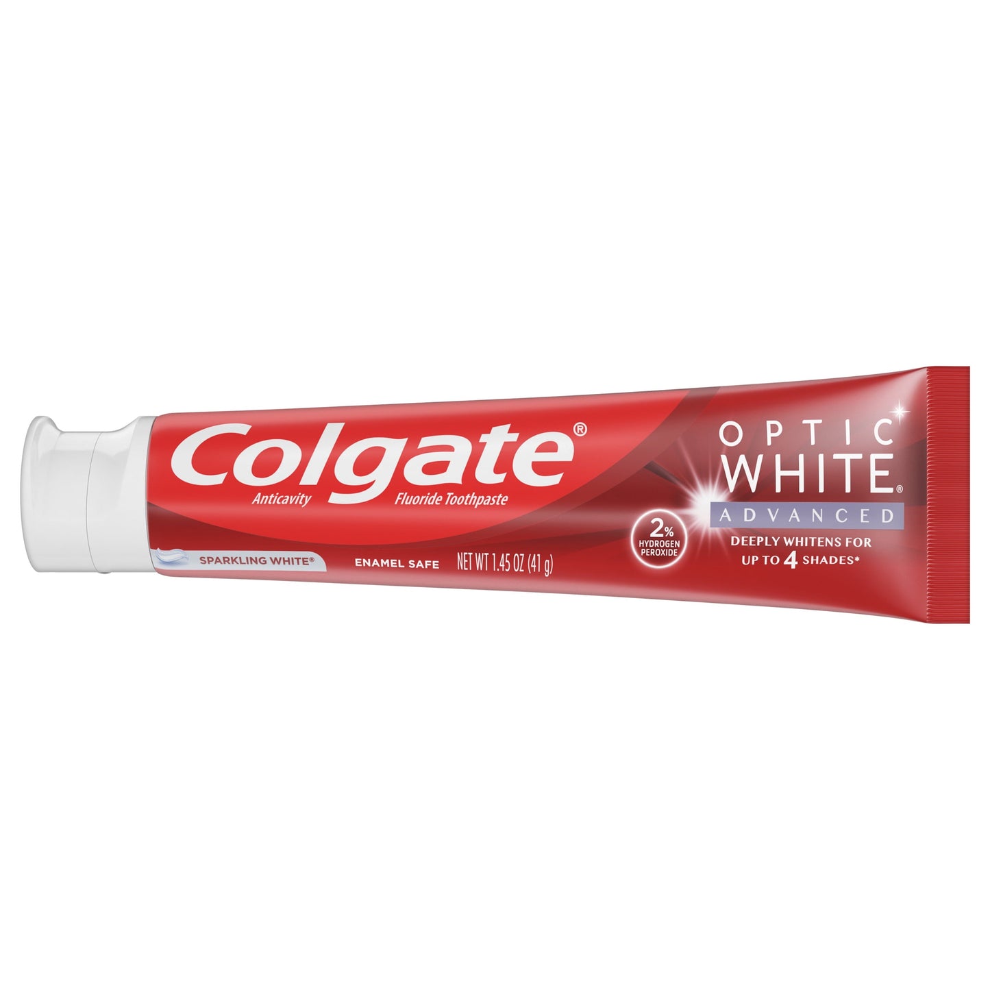 Colgate Travel Size Optic White Advanced Hydrogen Peroxide Toothpaste, Sparkling White, 1.45 oz