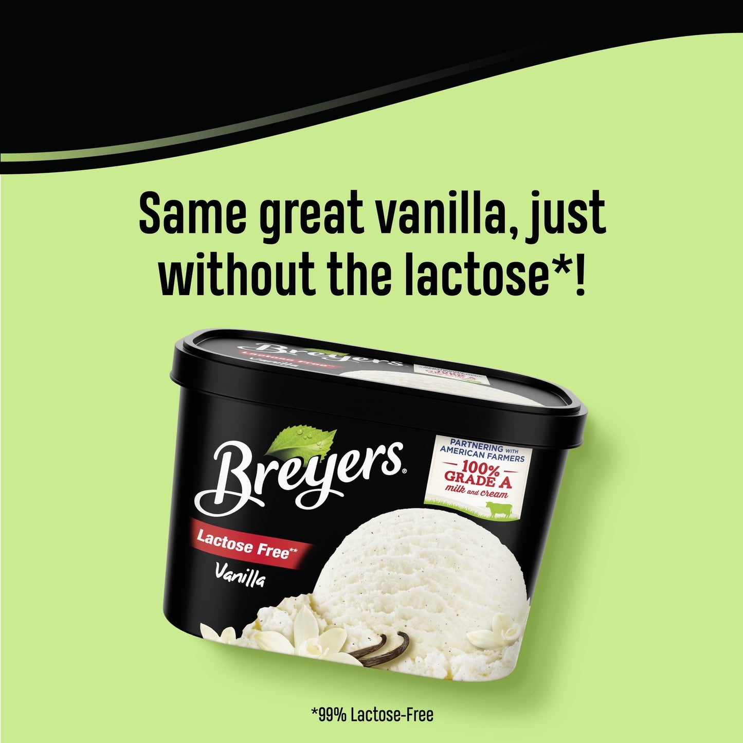 Breyers Lactose Free Vanilla Light Ice Cream, 48 oz