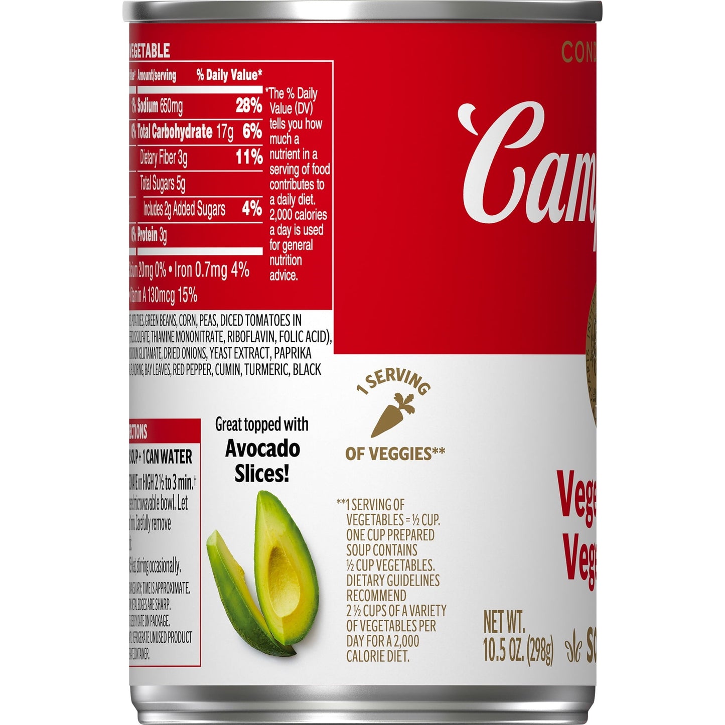 Campbell’s Condensed Vegetarian Vegetable Soup, 10.5 Ounce Can