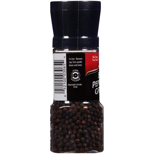 McCormick Black Peppercorn Grinder, 2.5 oz Pepper & Peppercorns