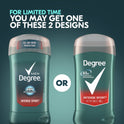 Degree Long Lasting Men's Antiperspirant Deodorant Stick Twin Pack, Intense Sport, 3 oz