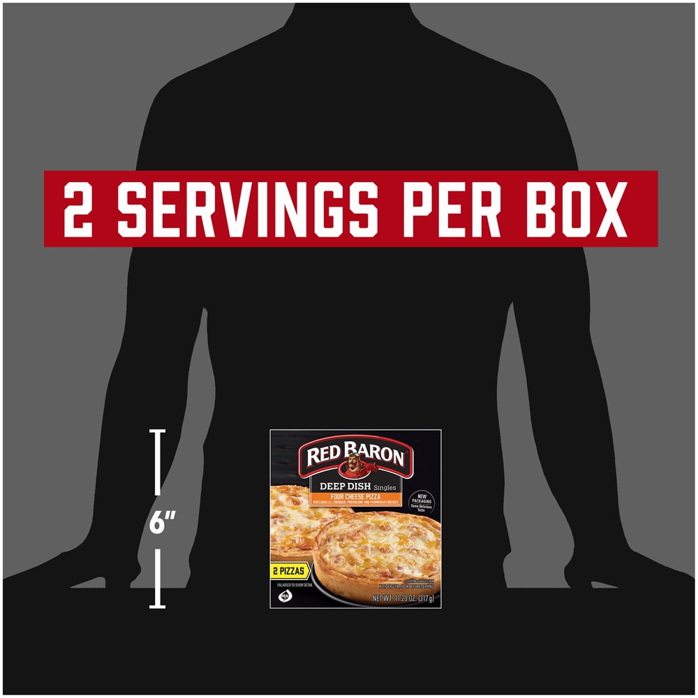 Red Baron Deep Dish Four Cheese Frozen Pizza 2 Count 11.2oz