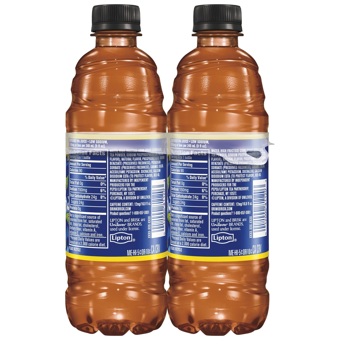 Brisk Iced Lemon Tea Drink, 16.9 Fl Oz, 6 Ct, Bottles