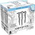 Monster Energy, Zero Ultra, Sugar Free Energy Drink, 12 fl oz, 6 Pack