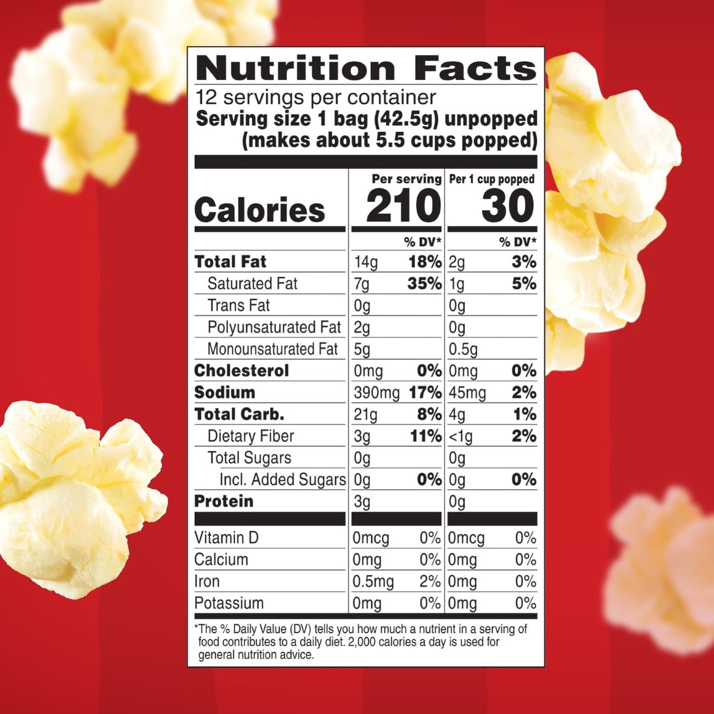 Orville Redenbacher's Butter Popcorn, Mini Bags, 1.5 Oz, 12 Ct