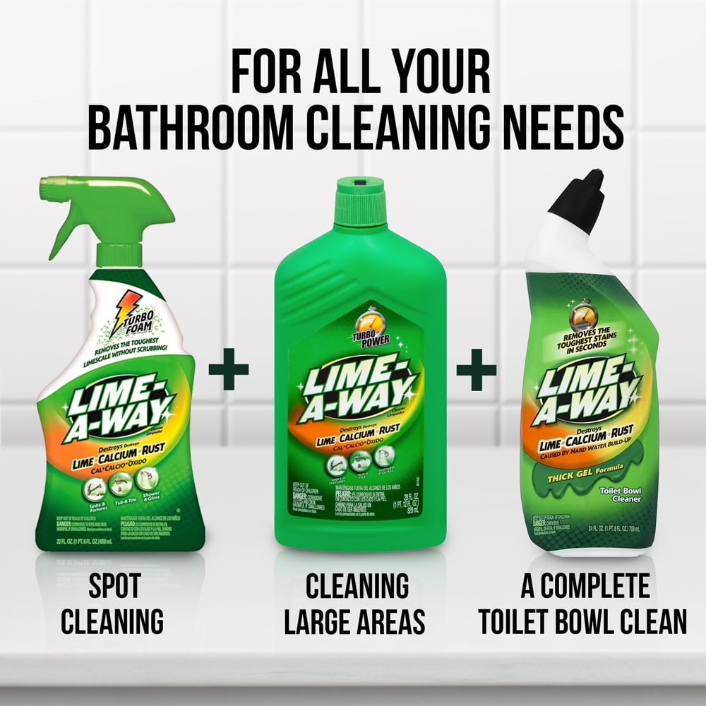 Lime-A-Way Bathroom Cleaner Spray, 32oz, Removes Lime Calcium Rust