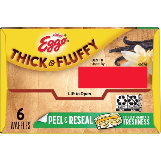 Eggo Thick and Fluffy Original Waffles, 11.6 oz, 6 Count (Frozen)